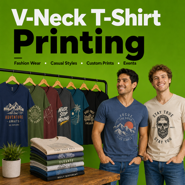 V-Neck T-Shirt Printing Manchester