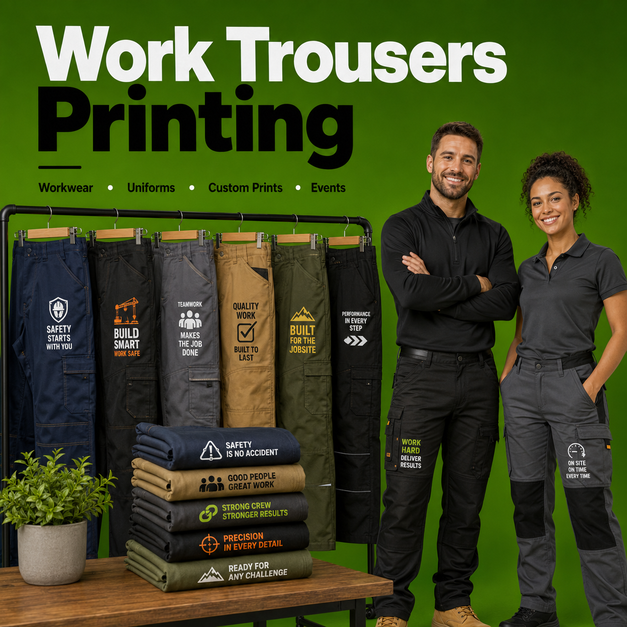Work Trousers Printing Manchester