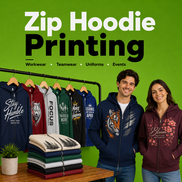 zip hoodie printing Manchester